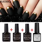 Базовый лак для ногтей ELECOOL, верхнее матовое покрытие, гель-праймер, основа для ногтей, лак для ногтей, гель, 4 шт.набор, Праймер, уплотнение, нижний слой