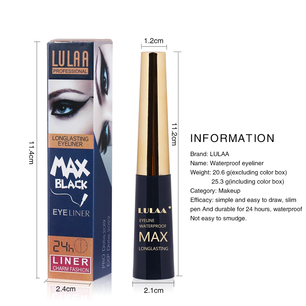 Новинка черная жидкая подводка для глаз LULAA стойкая водостойкая быстросохнущая