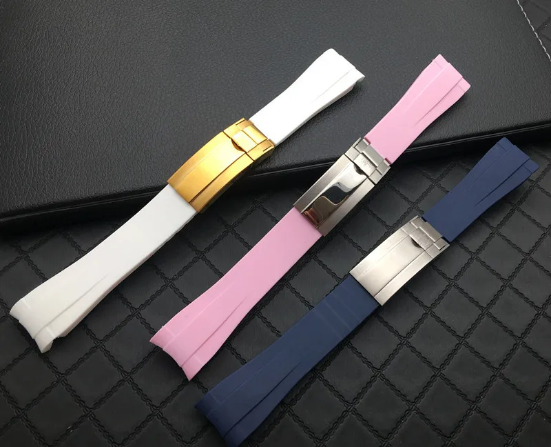 Ремешок силиконовый для наручных часов резиновый Комбинированный браслет с