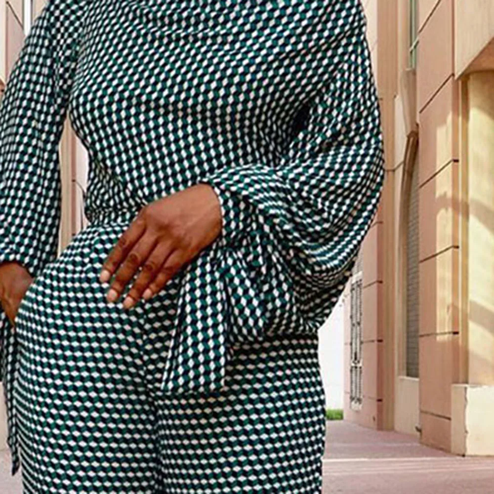 Jumpsuit Autumn Women 2020 Green One Shoulder Sexy Rompers Long Lantern Sleeve High Waist Female Striped Jumpsuits |