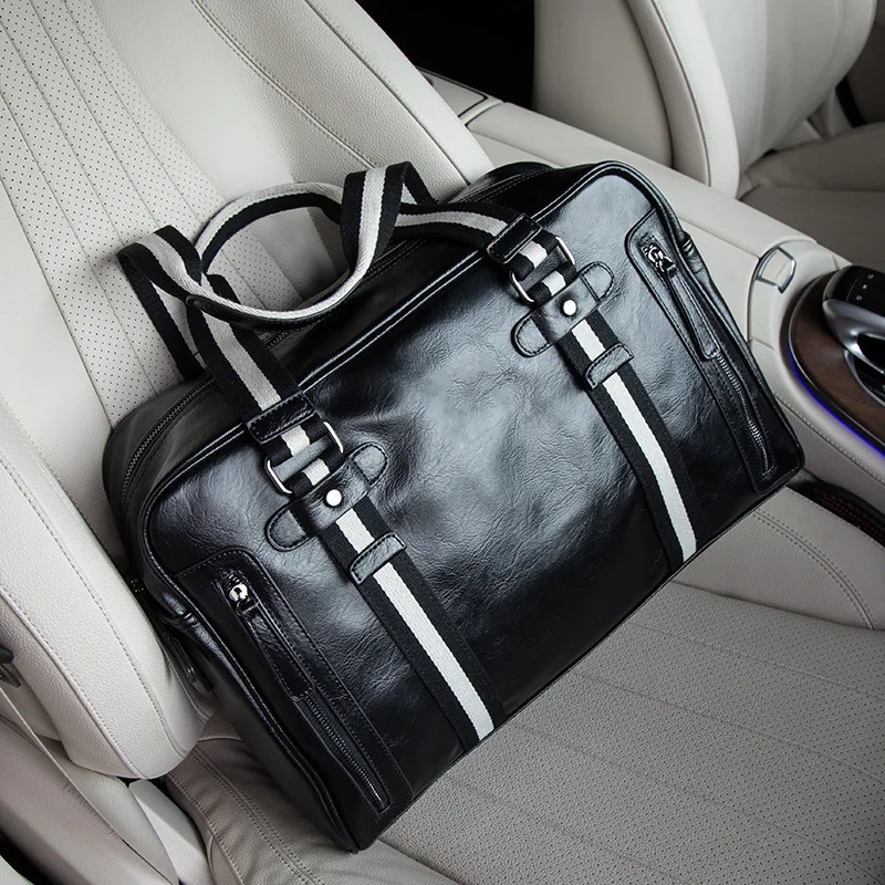 Fashion Men PU Leather Briefcase Male Black Handbag Messenger Bag Business Big Shoulder Bags New Men Women Travel Bag Totes bags
