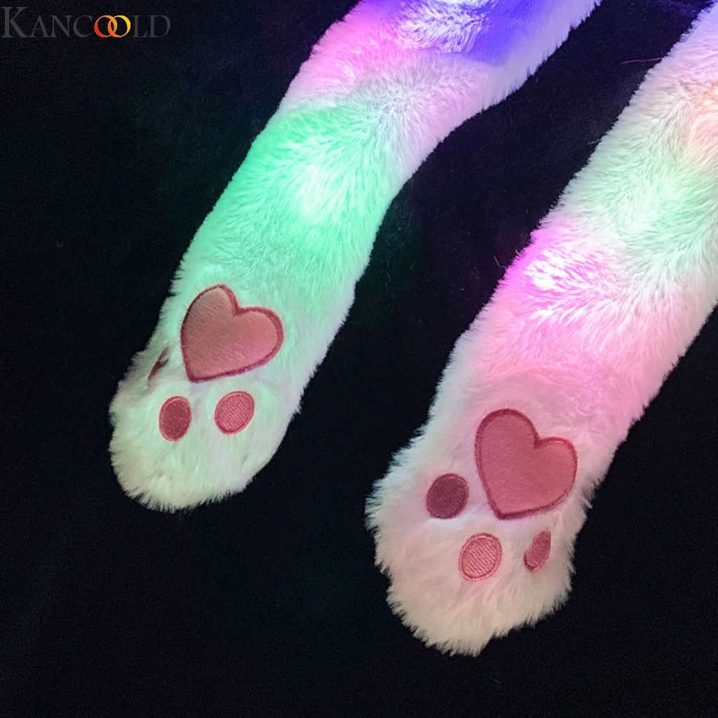 Симпатичная светящаяся плюшевая шапка KANCOOLD с кроликом забавная игрушка для игры