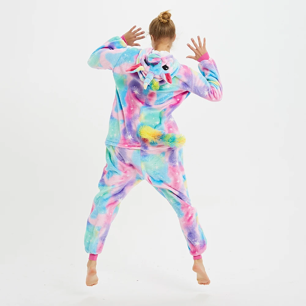 кигуруми 2019 New Winter Flannel Onesies For Adults Cute Animal Anime Unicorn Pyjamas Set Women Men Sleepwear Overalls | Женская