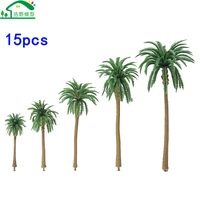 15pcslot miniature plastic coconut trees architectural sand table train model landscape scenery layout ho scale tree material n
