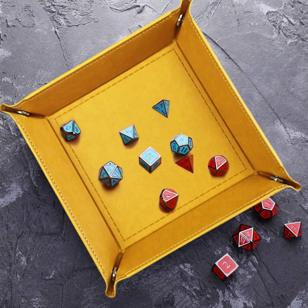

6pcs/lot PU Leather Folding Square Dice Tray Purple Dice Box For RPG DnD Games Dice Storage