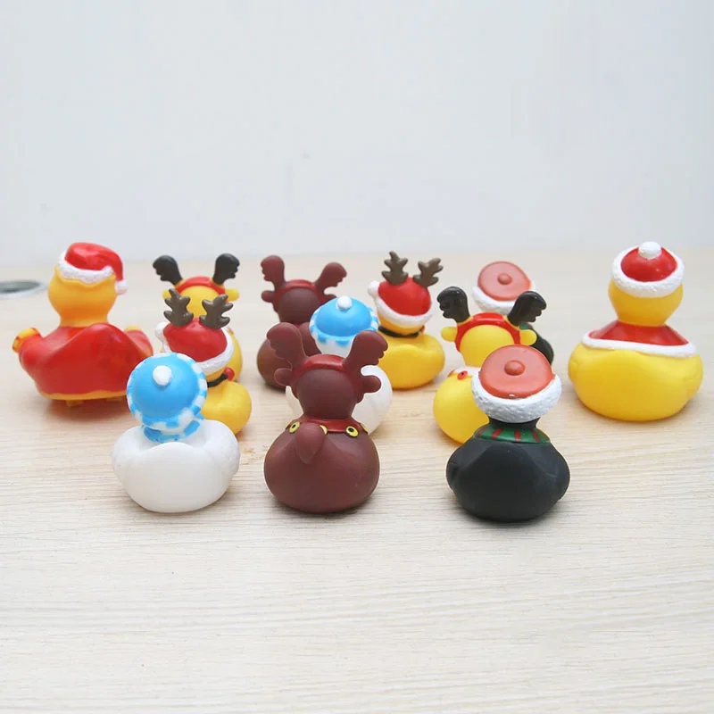 8 шт. Рождественский шарф шапка снеговик лося плавающая утка мягкая резиновая