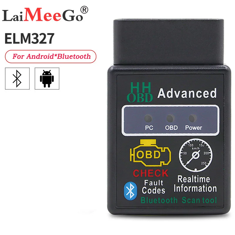 Расширенный Автомобильный диагностический сканер HH Mini ELM327 Bluetooth V1.5 OBD2 для Android ELM