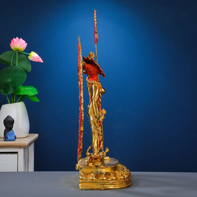 Большая буддистская Золотая позолоченная Будда размером 38 см статуэтка Будды из