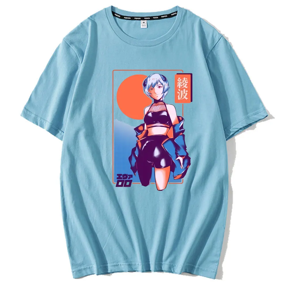 

Funny Japanese Anime Rei Ayanami T-shirt Men Anime Unisex Hip Hop Streetwear T-shirt Casual Short Sleeve Oversized T-shirt Men
