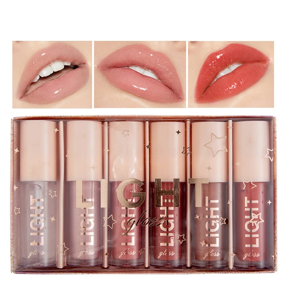 

Lipstick Set Mirror Moisturizing Lipstick Non-fading Lip Gloss Lip Protection Lip Glaze Moisturizing Lip Gloss Set Beauty Cosmet