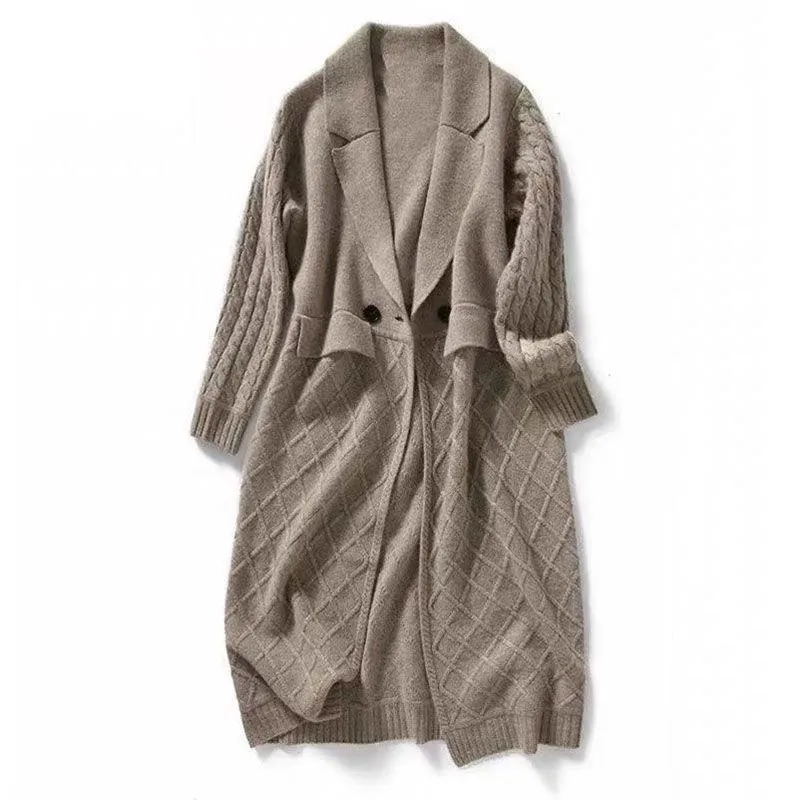 Осенний женский брендовый вязаный свитер универсальный кардиган Повседневный