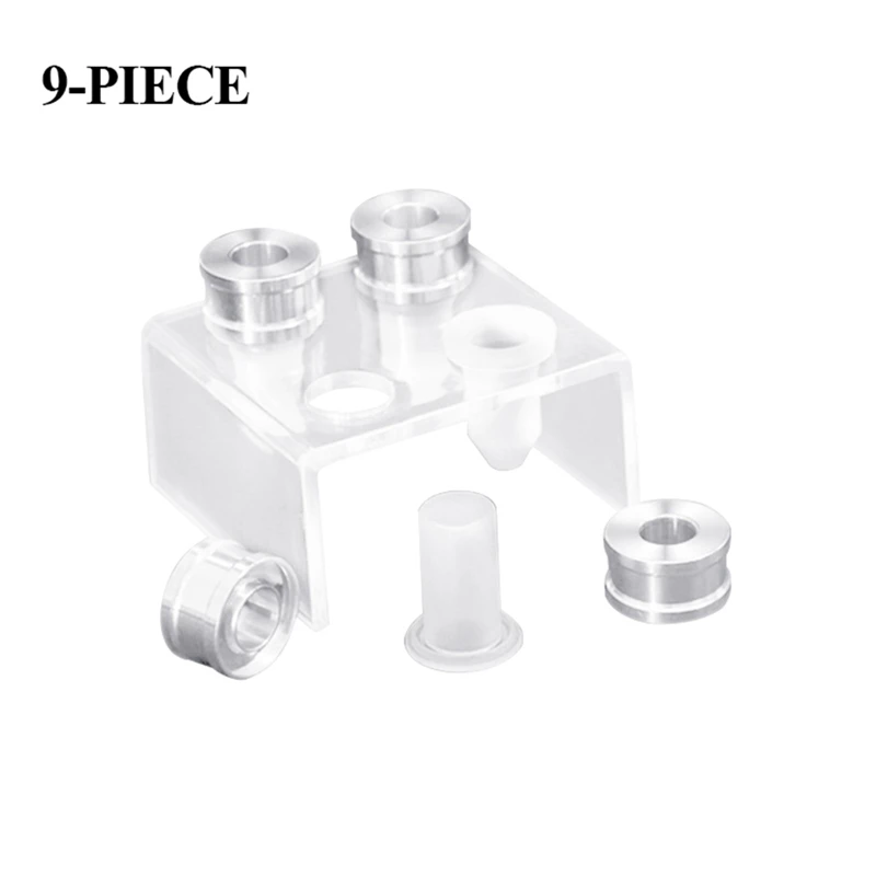 

9-piece DIY 12.1mm simple lipstick filling tube silicone mold aluminum ring four-hole bracket homemade lipstick tool simple set
