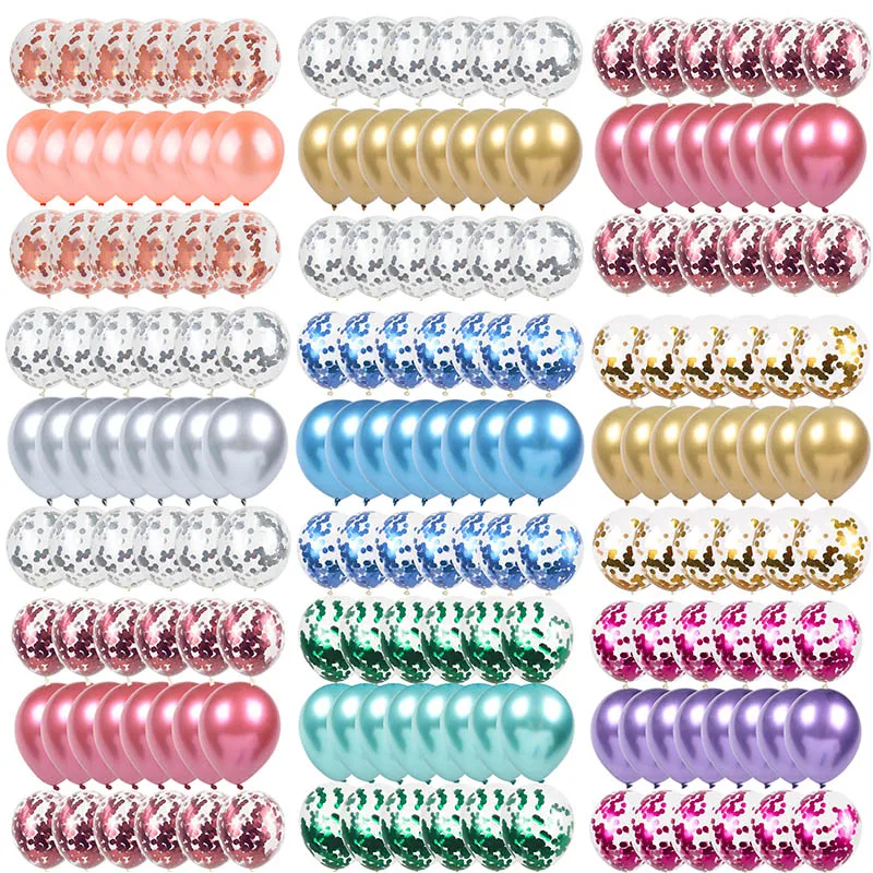 Воздушные шары из латекса с конфетти розовое золото|Воздушные и аксессуары| |