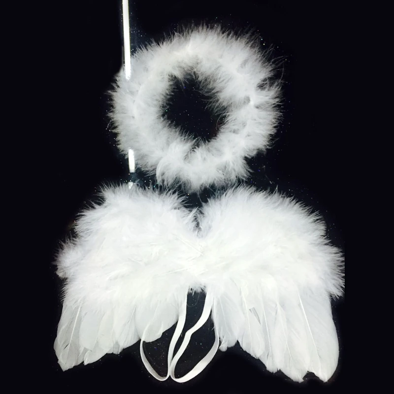 

Baby Angel Wing with Headband Newborn Photography Props Set Fotografia Costume P15C