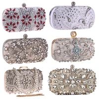 vintage style women evening bags diamonds satin lady handbags with chain shoulder purse crystal wedding clutches