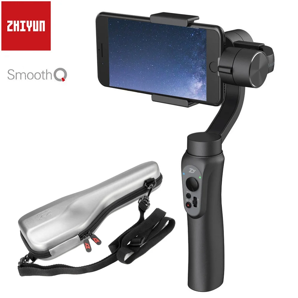 Smooth Q Black Zhiyun Smooth 4 3-х осевой стабилизатор гироскопа Q для смартфонов iPhone XS X 8P 8 7 6S SE samsung S9 S8 S7 с зарядным кабелем - Цвет: Smooth Q Black