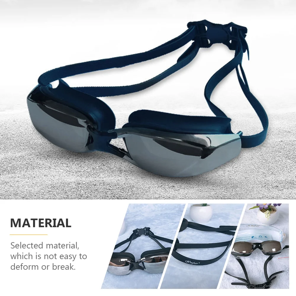 

1 Pair Swimming Glasses Large Frame Waterproof Clear Myopia Swim Eyewear