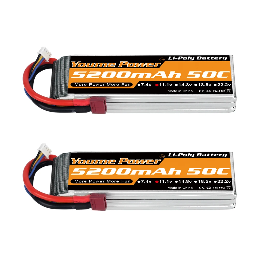 Clearance 2pcs Youme 2S 3S 4S lipo battery 3300mah 4500mah 5200mah 6200mah 6500mah with Deans T XT60 plug for RC Car Drone Boat Игрушки и
