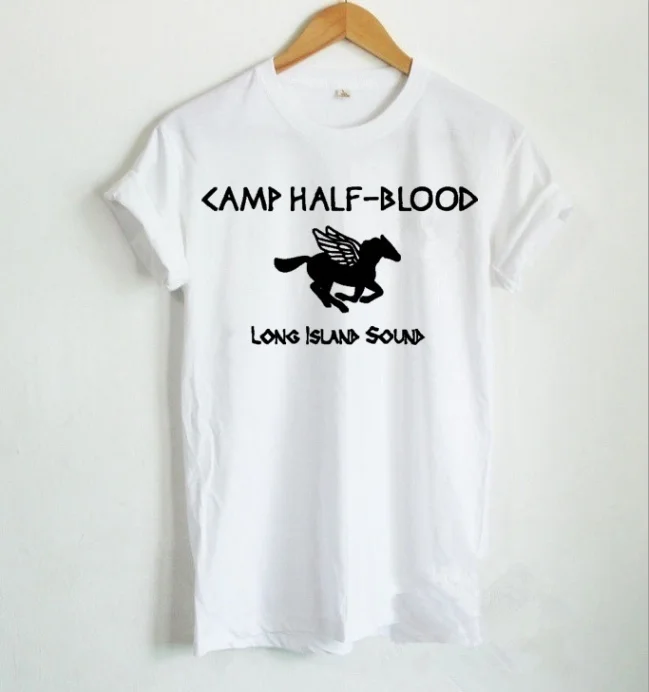 Полукровок рубашка Перси посвященная Джексону полукровок Лонг Айленд буквенный