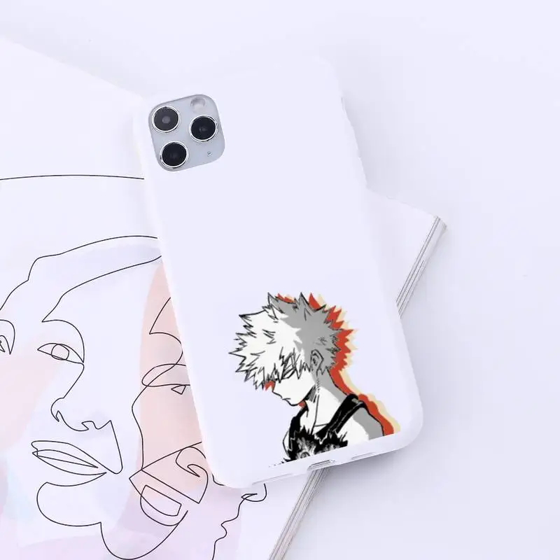 

Japan anime My Hero Academia Phone Case Candy Color for iPhone 6 7 8 11 12 s mini pro X XS XR MAX Plus