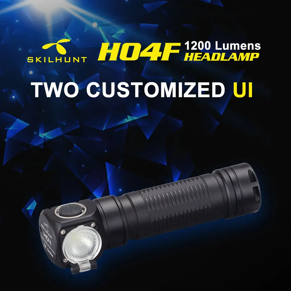 Skilhunt H04 H04R H04F светодиодный фонарик два пользовательских UI Cree XML1200Lm фонарик для охоты, рыбалки, кемпинга flashligh+ повязка на голову
