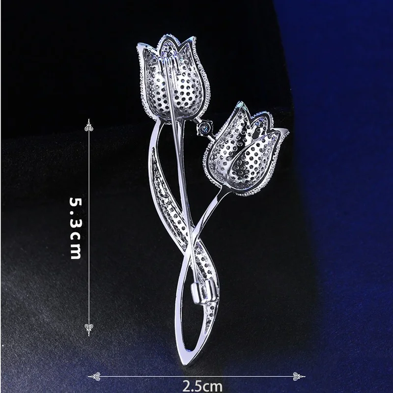 Модная красивая брошь с кубическим цирконием булавка ювелирное изделие Женская