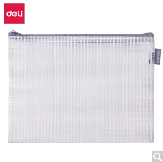 

Deli 63462 A5 Zipper Bag /Transparent Zipper File Bag / Information Bag / Business Office / Mesh Simple Zipper Pocket 5 Pieces