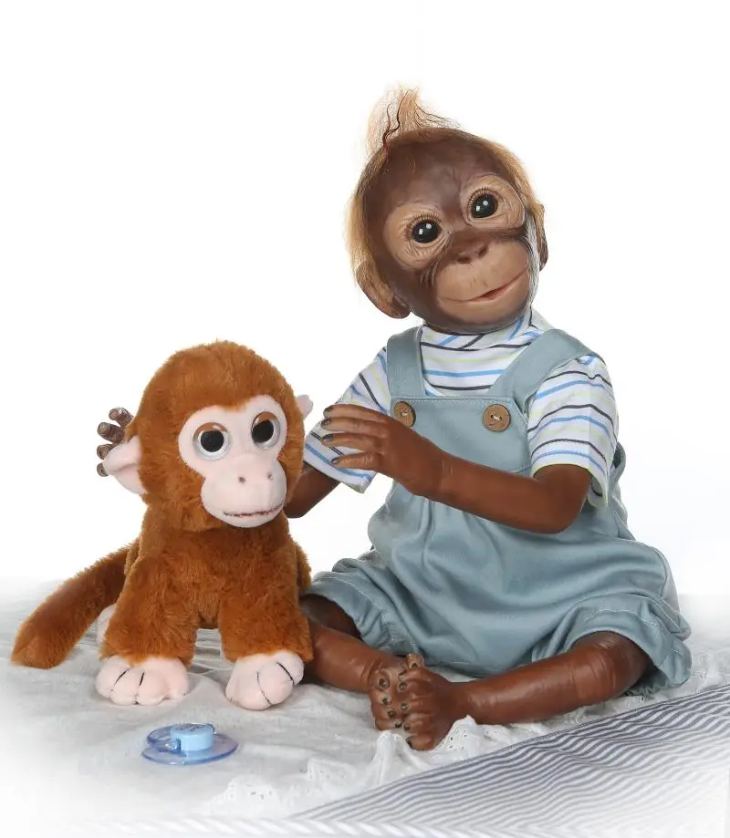 Новинка 21 дюймов 52 см 100% ручной работы boneca reborn Monkey очень мягкие силиконовые