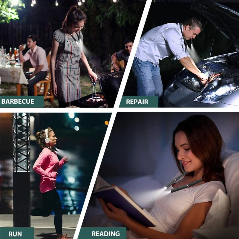 Лампа для чтения на шею гибсветильник портативный светильник свободные руки