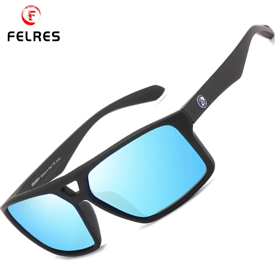 FELRES Men Women Sport Polarized Square Sunglasses UV400 Outdoor Driving Cycling Fishing Anti-Glare Glasses With Box D009 | Аксессуары