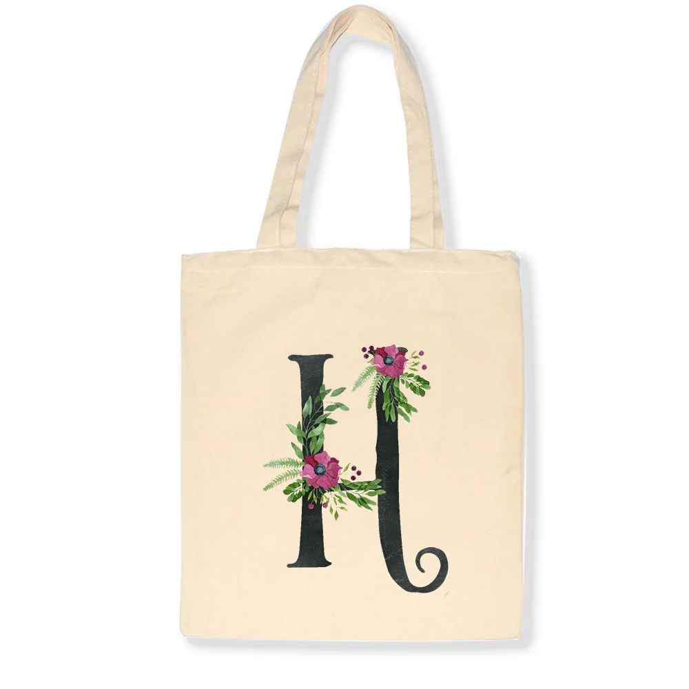 

Kawaii Bags for Women Vintage Flowers Harajuku Foldable Shopping Bags Letter Print Package Canvas Tote Reusable Cloth Handbag