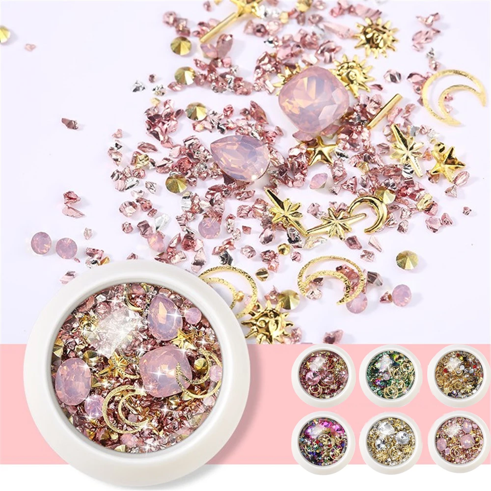 

New Flash Micro-drilled Broken Diamond Crystal Sand Mixed Flash Nail Art DIY UV Epoxy Resin Mold Decoration Jewelry Finding
