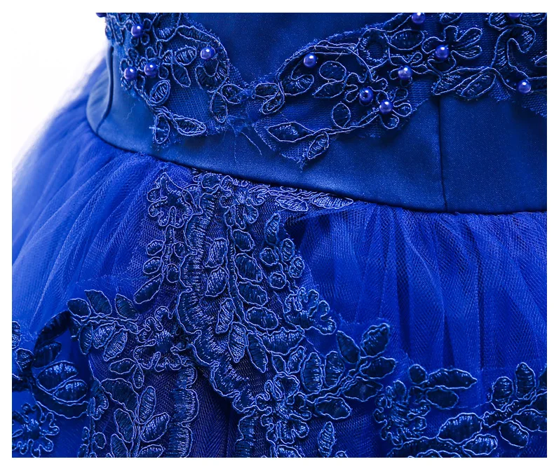 New Princess Lace Dress Kids Flower Embroidery For Girls Vintage Children Dresses Wedding Party Formal Ball Gown | Детская одежда и