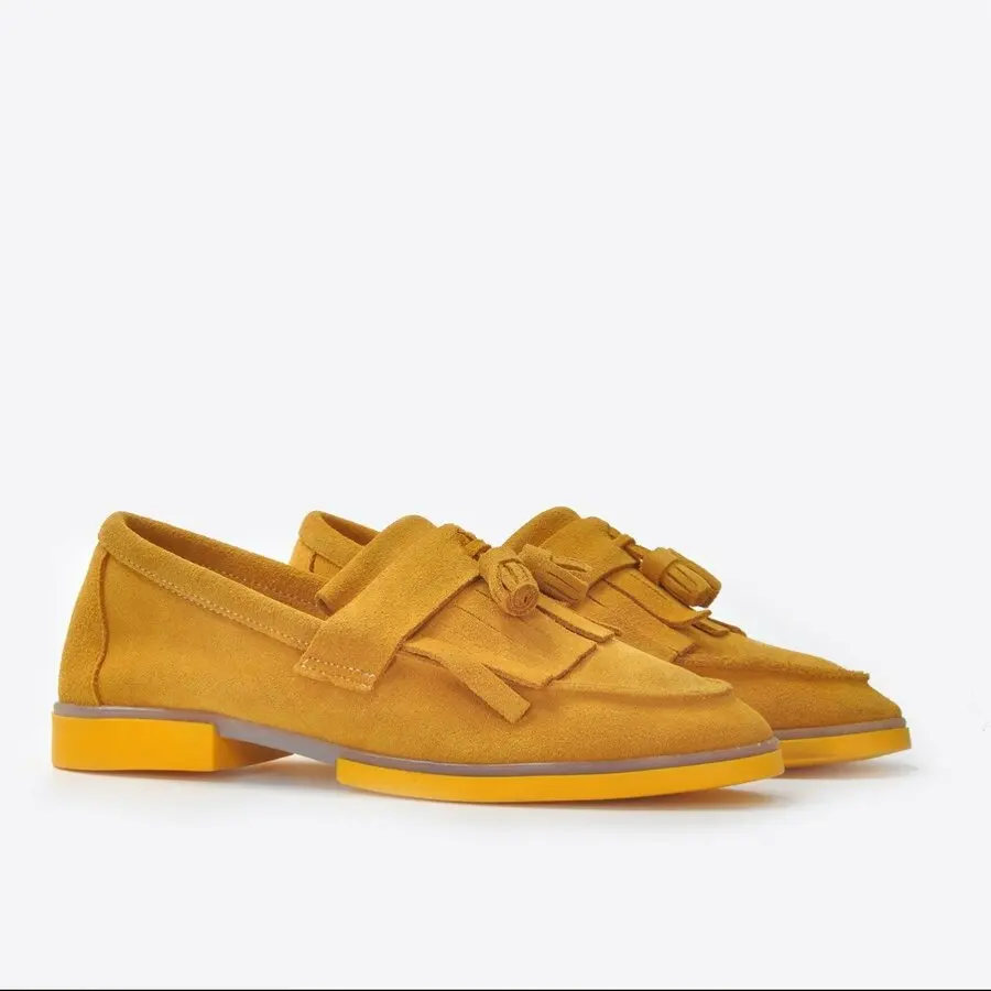 

Women Shoes Mink Shoes Women Mustard-Suede Daily Shoes Vzn20-065Y