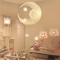 garden moon star chandelier aluminum restaurant personality creative coffee teahouse lamp bedroom study living room porch lamp