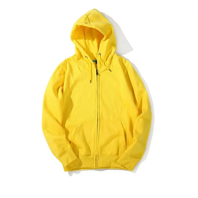 Men Comfy Pure Zip up Hoodies Autumn 