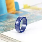 Керамическое кольцо TIGRADE 6 мм, многогранное мужское и женское кольцо, синие обручальные кольца для пар