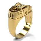 Потрясающие и уникальные мужские модные золотые кольцо прикуривателя, Подарок на годовщину свадьбы, обручальное украшение, ювелирные кольца, размер 6-13