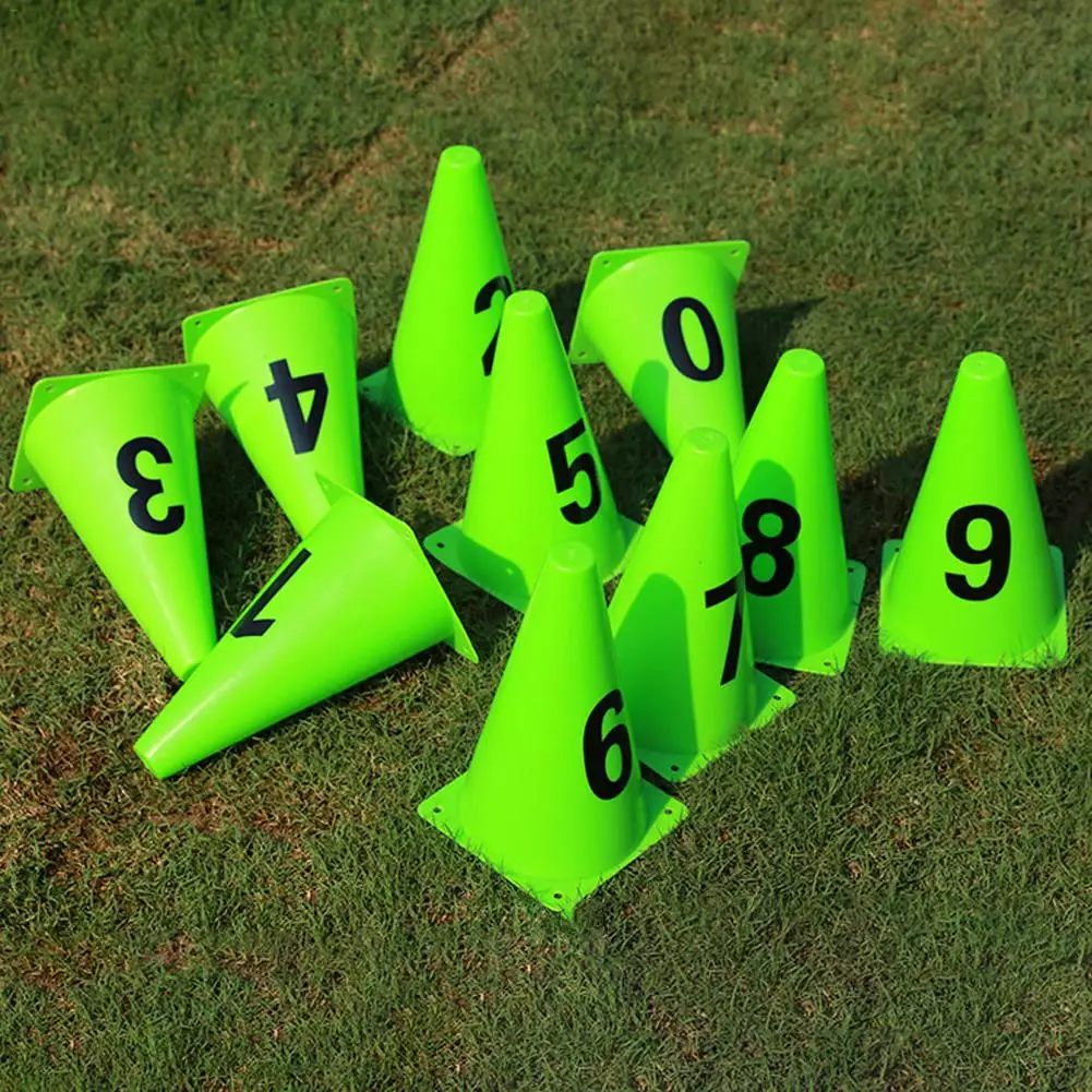 10 шт. конус для футбола тренировок ПВХ отметки стадиона футбольного барьера