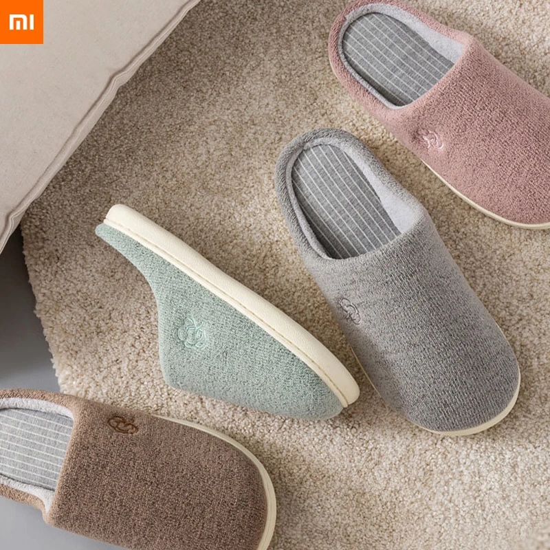 Новинка года; Домашние хлопковые тапочки xiaomi youpin; нескользящая подошва; сезон зима-осень; теплые тапочки для пары; 4 цвета