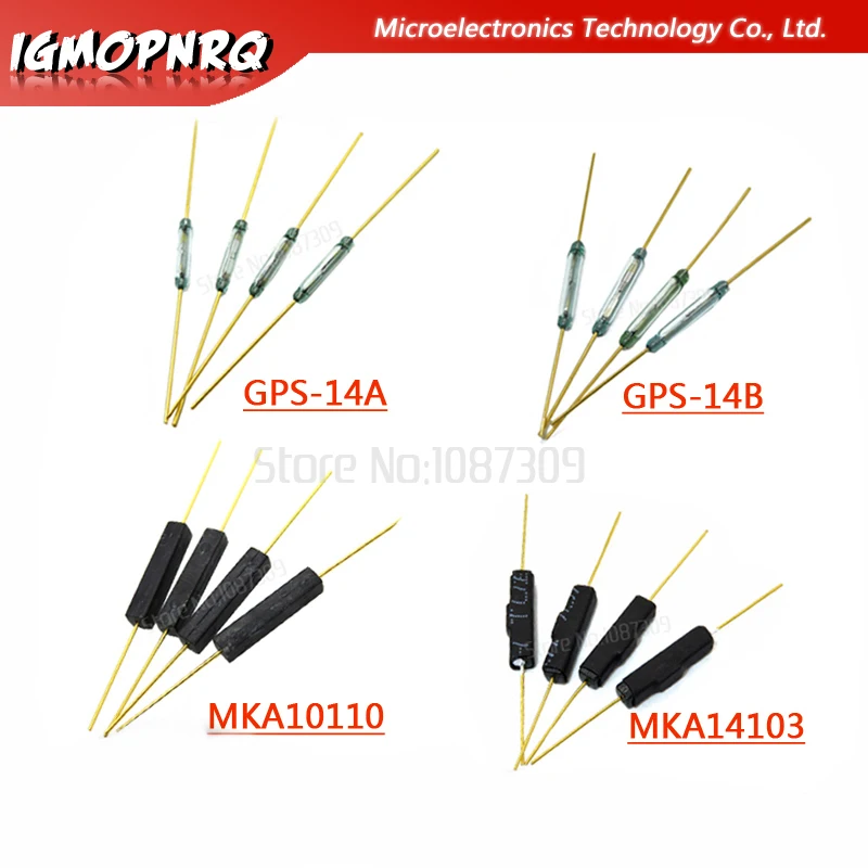 

50pcs Reed Switch Plastic Type GPS-14A GPS-14B MKA10110 MKA14103 2*14MM Anti-Vibration Damage Magnetic Switch