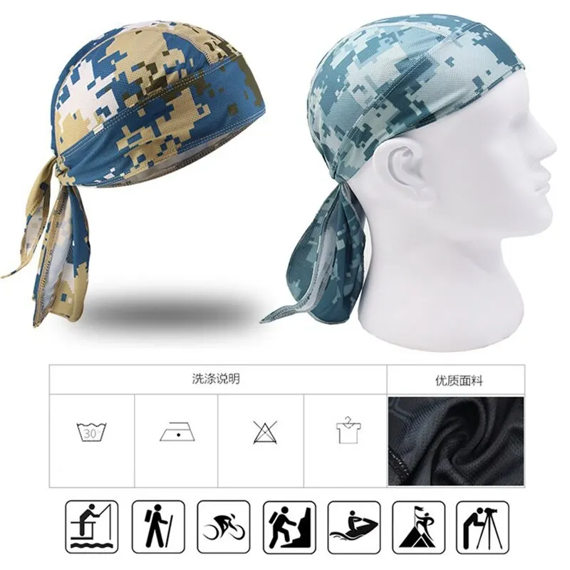

Hip Hop Bandana Hood Hiking Caps Printed Cycling Cap Fishing Running Headscarf Breathable Headband for Men Summer