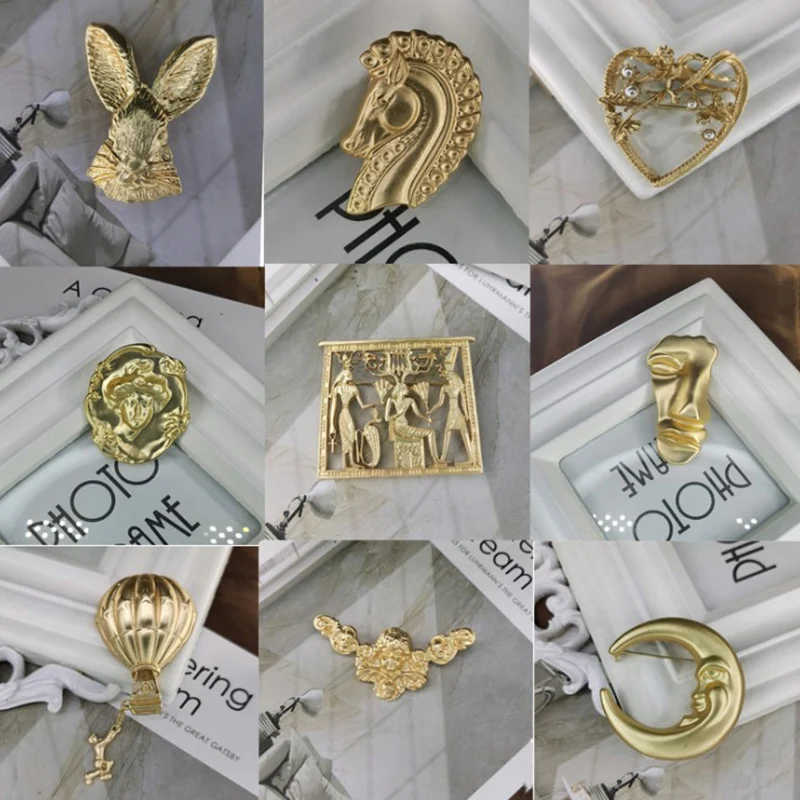 

Винтажная металлическая брошь золотого цвета, 1 шт., модельные антикварные броши для вечерние Ринок