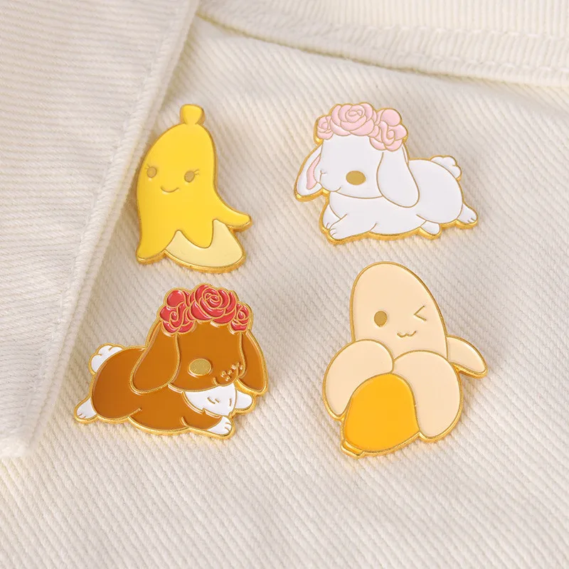 Cartoon Cute Hat Dog Banana Enamel Brooches Funny Animal Fruit Sweet Lapel Badges Pins Clothes Jewelry Gifts For Kid Women |