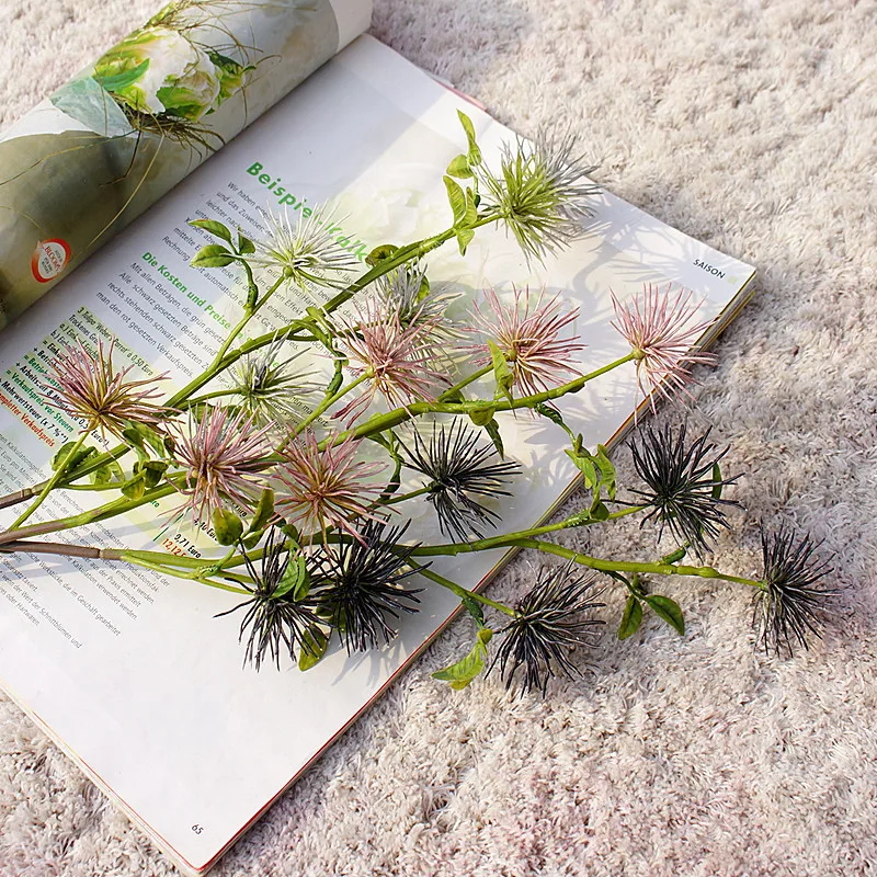 Искусственные цветы 1 шт. пластиковые с 6 головками | Дом и сад