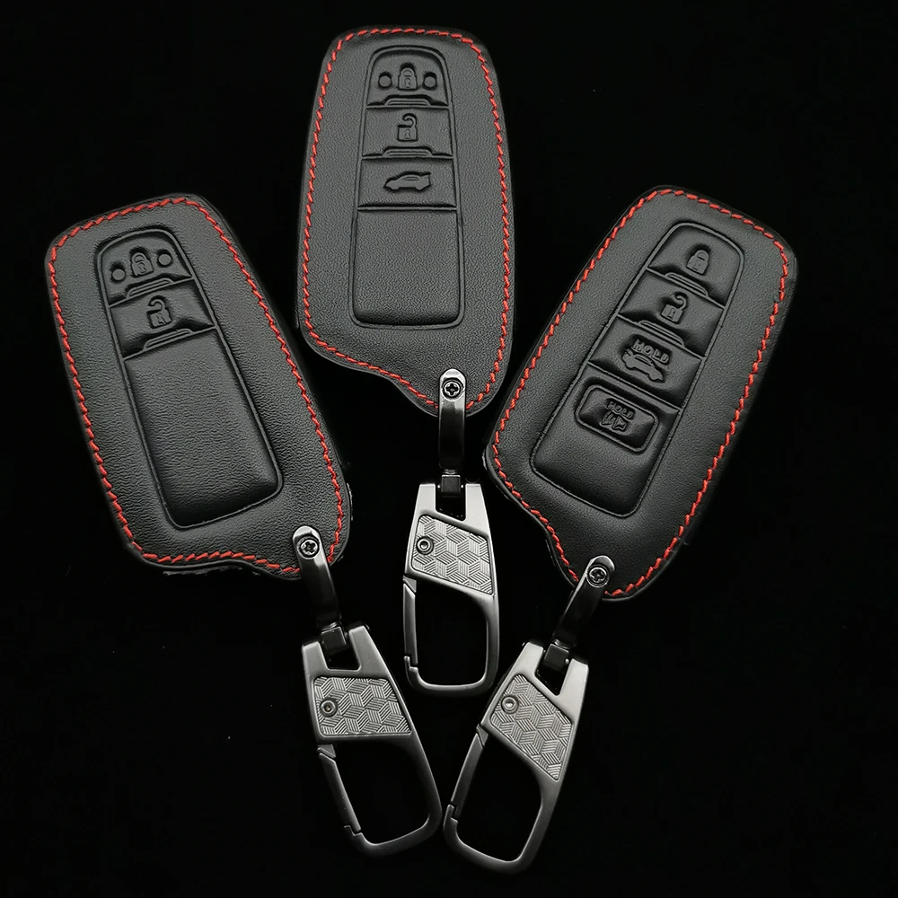 

Leather Key Case For Toyota Camry Chr Corolla Rav4 Avalon Land Cruiser Prado Prius Remote Fob Cover 2 3 4 Button 2018 2019 2020