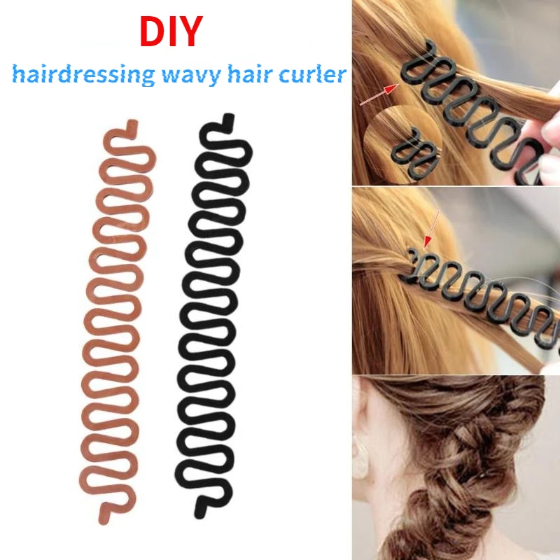 

DIY Hairdressing Wavy Hair Curler Women Hair Braid Tool Holder Clip Wave Hair Braiding Hair Rollers Styling Tools & Accessories