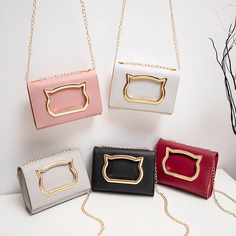 

Women Shoulder Bag 2021 New PU Leather Handbags Women Bags Girls Cartoon Cat Shape Flap Crossbody Bag for Girls Handbags