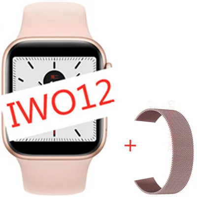 add steel strap IWO 12 часы серии 5 1:1 Bluetooth Смарт часы 40 мм 44 мм для apple iPhone 11 pro IOS Android телефон smartwatch человек PK IWO 11/10 - Цвет: add steel strap