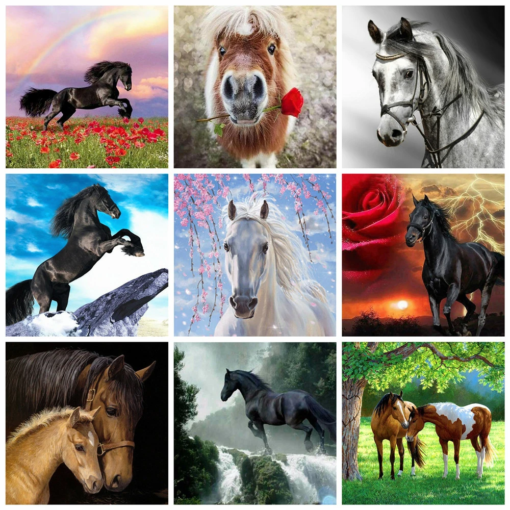 

Huacan 5д алмазная вышивка полная выкладка лошадь алмазная живопись мазайка картина стразами декор для дома